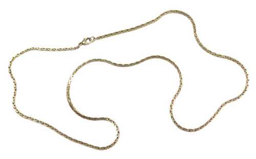 A 9ct gold V link neck chain, with clip clasp, 64cm long, 18.3g.