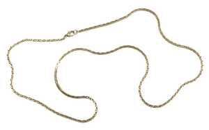A 9ct gold V link neck chain, with clip clasp, 64cm long, 18.3g.