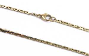 A 9ct gold V link neck chain, with clip clasp, 64cm long, 18.3g. - 2