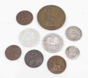 Various coins, Victorian and other, threepenny bit, penny, other low denomination, etc. (a... - 2