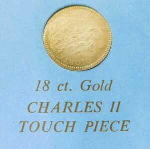 A replica 18ct gold Charles II touchpiece, with ship in full sail and St Michael and the dragon... - 2