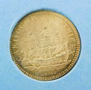 A replica 18ct gold Charles II touchpiece, with ship in full sail and St Michael and the dragon... - 3
