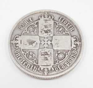 Coin. A Victorian gothic florin 1857. - 2