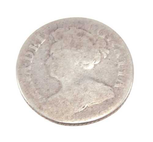 Coins. A Queen Anne shilling.
