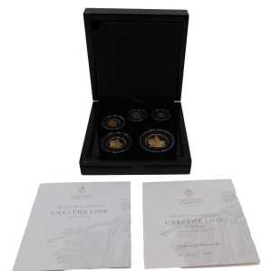 An East India Company London 2024 William Wyon Una and The Lion sovereign five gold proof coin...
