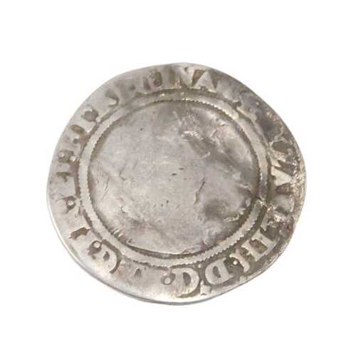 Coins. An Elizabeth I six pence, probably 1570.