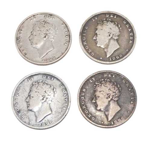 Coins. Four George IV silver shillings 1826. (4)