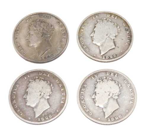 Coins. Four George IV silver shillings 1826. (4)