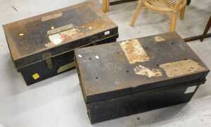 A tin trunk, and another similar. (2)