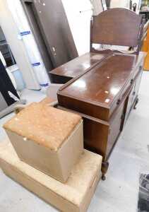 Various furniture, an Edward Day Lloyd Loom style towel box, Lloyd Loom style chair, blanket box,...
