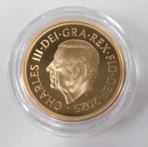A Royal Mint The Sovereign 2025 five gold proof set, comprising five sovereign piece, double... - 3