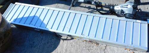 An aluminium slatted loading ramp.