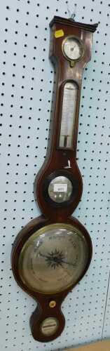 A Gillardy of Bristol 19thC mahogany cased barometer, with silvered dial, 92cm high. (AF)