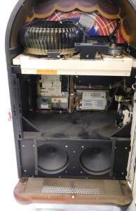 A Wurlitzer MB20/16 juke box, numbered 29105317, in a domed veneered case with Art Deco car... - 5
