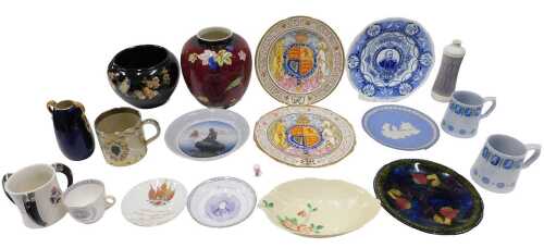 Various China and effects, a Princess Alexandra cup, various other Royal commemorative wares, a...
