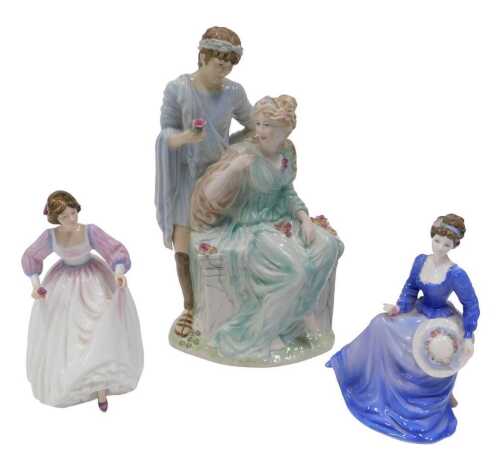 Various Royal Doulton and other figures, to include a Wedgwood The Classical Collection...