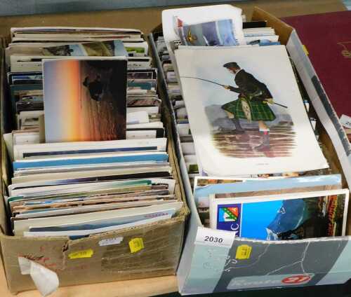 A large collection of postcards, UK and international.