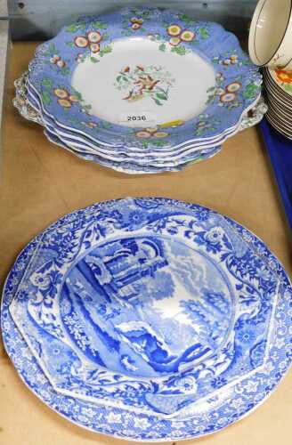 WR & Co blue and white floral plates.