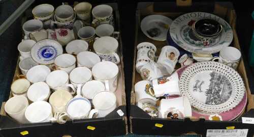 Ceramics, to include Royal commemorative ware, Victorian plate from the Glasgow Exhibition of...
