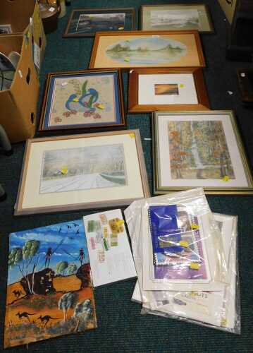 Framed pictures and prints, including landscapes, etc.
