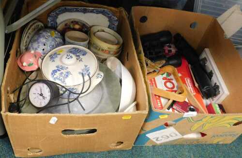 Housewares, ceramics, to include ramekins, bowls, plates, tureens, together with binoculars,...