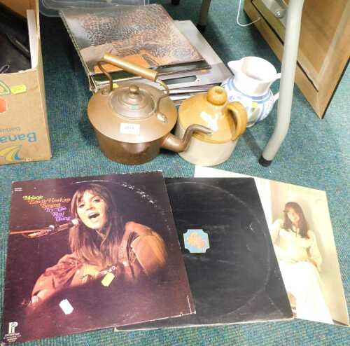 LP records, to include Carly Simon, John Denver, and Nina Simone, together with an earthenware...