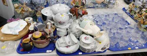 Ceramics and glassware, to include a Sone China Japanese part tea set, including teapot, cups,...