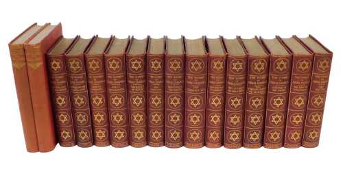 Books. The Works of Israel Zangwill Jinny The Carrier, etc., in pressed red boards with gilt...