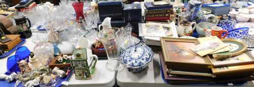 Ceramics and glassware, to include Murano style fish, wine glasses, champagne glasses, various...
