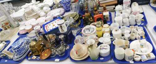 Ceramics, houseware, to include Colclough pink and white part tea set, various blue and white,...