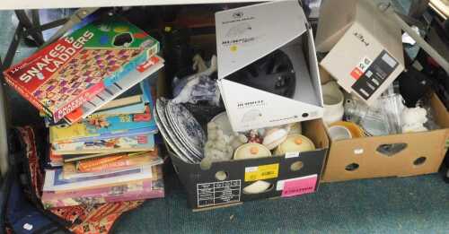 Houseware and ceramics, to include plates, mugs, ice cream sundae dishes, a Hummvee Endura child'...