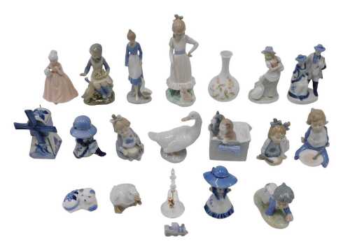Various Lladro style, Nao and other similar figures, Valencia type statues, figures, girl and...