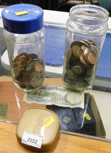 Various world coins and bank notes. (a quantity)