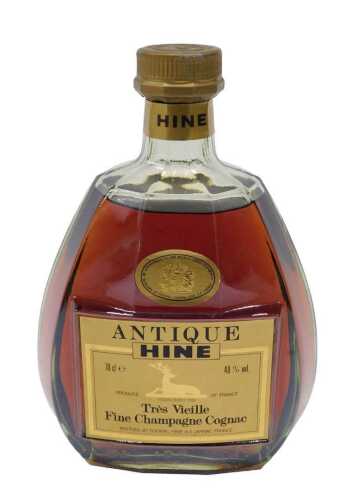A bottle of antique Hine fine Champagne Cognac brandy Tres Vieille, 70cl, 40% volume.