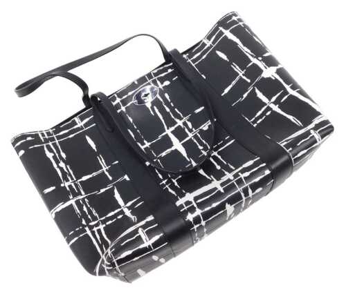 A Mulberry black and white tote bag, with internal pouch, 44cm wide.