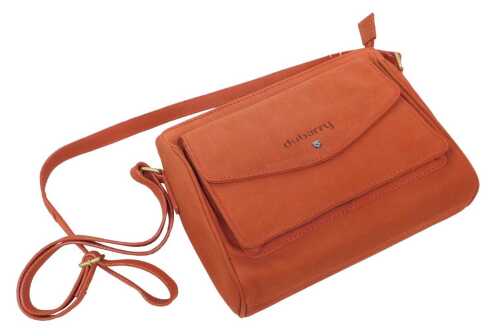 A Dubarry orange handbag, with gilt coloured trim, 25cm wide.
