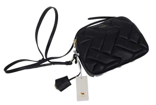 A Radley Dukes Place quilted handbag, in black with gilt trim, with tag, 23cm wide.