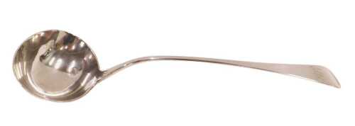 A George IV silver ladle, Old English pattern initialled, by William M Traies, London 1824, 34cm...