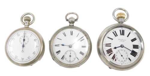 An early 20thC open face pocket watch, the 5cm diameter Roman numeric dial with subsidiary...