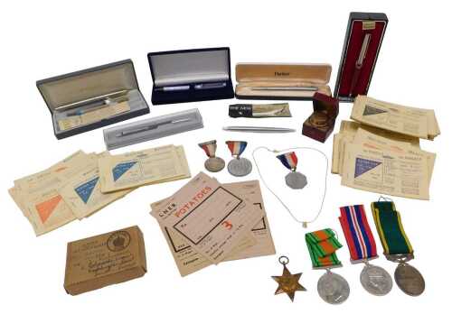 Various bygones, collectables, etc., to include a small quantity of medals, WWII and others,...