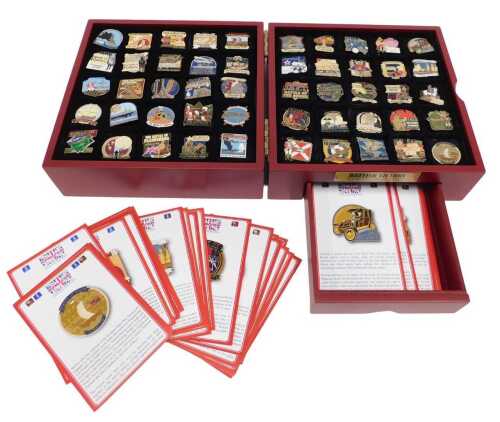 A Danbury Mint Victory Pins pin badge collection, to include The Siege of Mafeking, 3cm high,...