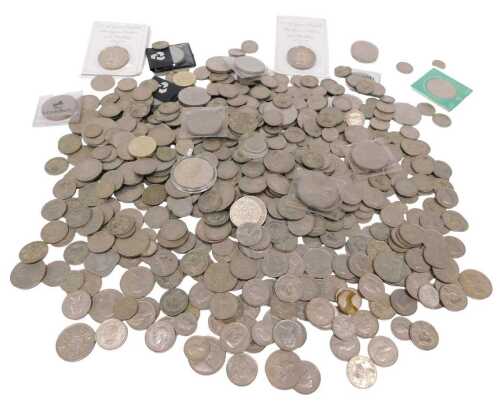 Various coins, GB pre decimal used, a quantity of shillings, 1940s, some with silver content,...