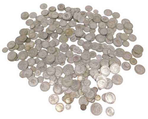 Various coins, GB pre decimal used, crowns to include 1920s, a quantity of other silver GB coins,...