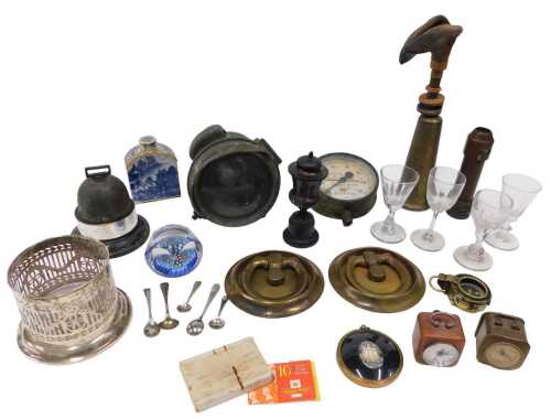 Various bygones, collectables, etc., a G N Hade and Sons Lincoln Bramall and Co meter dial, 12cm...