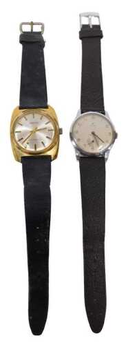 A CYMA Cymaflex wristwatch, in chrome case with 3cm diameter Arabic dial with subsidiary baton...