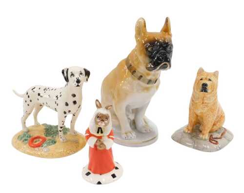 Various pottery and effects, a Royal Doulton animals Utility Dog Collection figure dalmatian,...