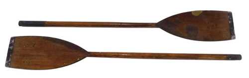 A pair of wooden oars.