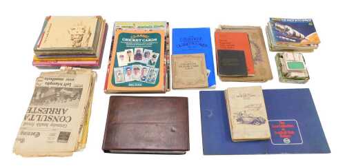 Various ephemera, Soccer Stars picture stamp album, other collectors albums, Brooke Bond tea...