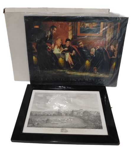 After Howlett. The North West View Of The Town Of Louth, bookplate engraving, 39cm x 58cm, and a...