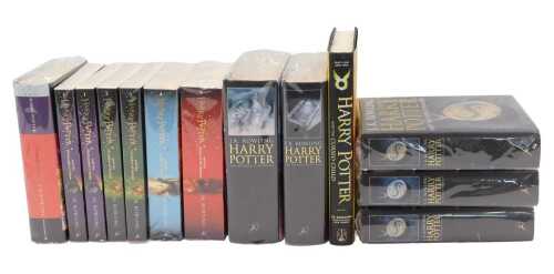 Rowling (JK). Various Harry Potter books, related books, etc., to include The Deathly Hallows,...